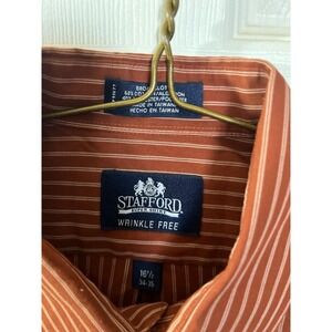 Stafford Wrinkle Free Men's Size 16.5 34/35 Button Up Long Sleeve Shirt